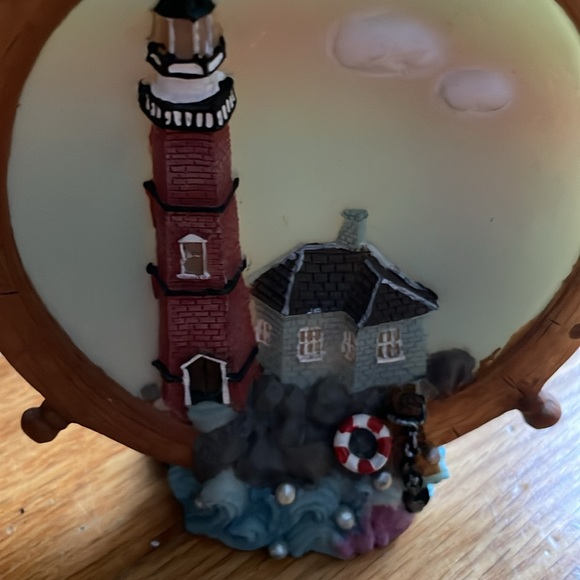 Lighthouse in Wheel Figurine Hand painted Decorative Collectible n691 - Picture 3 of 5
